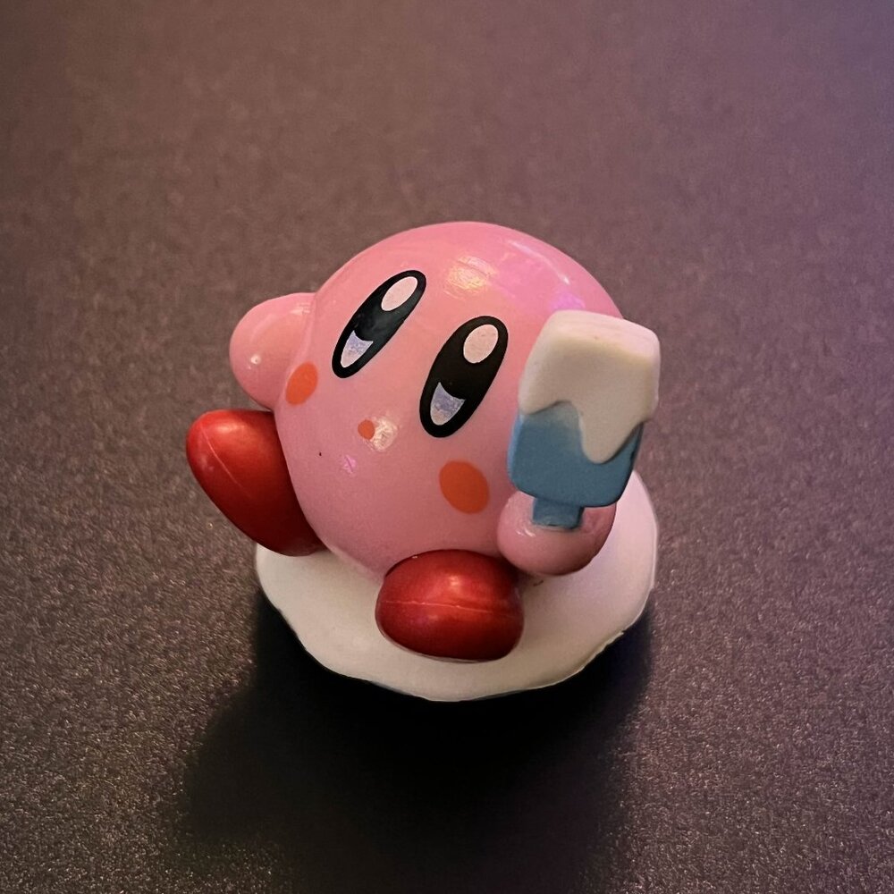 Kirby Sitting with Popsicle Food PVC Figure Toy, Figurine Foodie